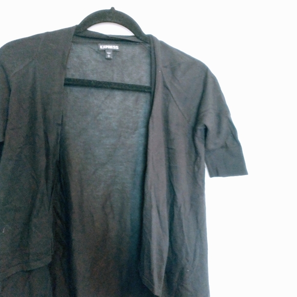 Express black shirt sleeve front draped cardigan, shrug size small - Picture 4 of 4